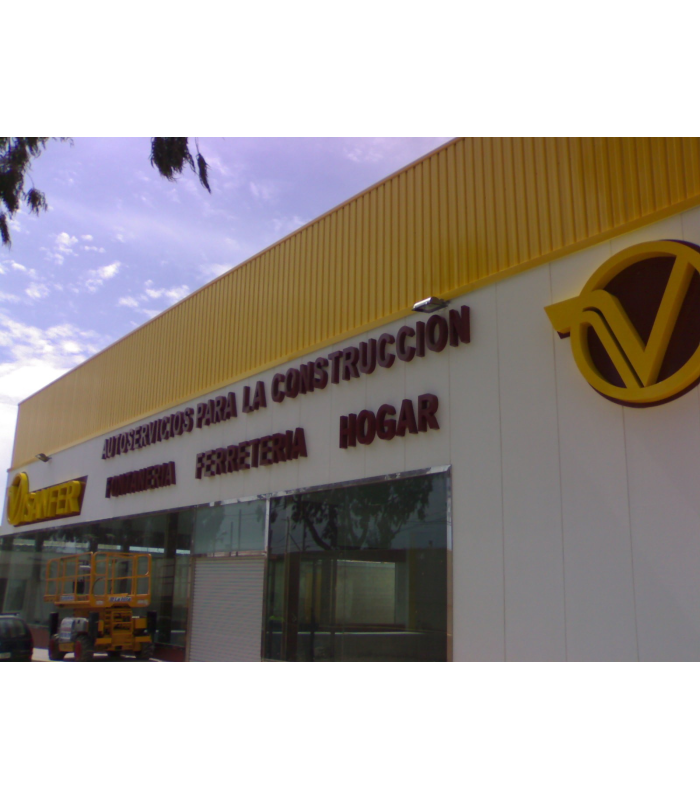 Letras aluminio sin luz nave industrial