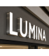 Letras luminosas con lateral de acero inoxidable satinado