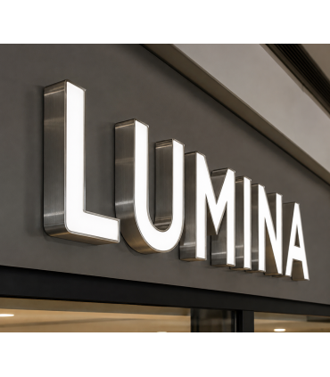 Letras luminosas con lateral de acero inoxidable satinado